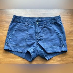 Blue linen shorts
